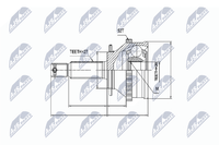 Gelenksatz Antriebswelle Nty NPZ-HY-501 FüR Santa Hyundai Sm FÉ 1 Suv Crdi 4X4