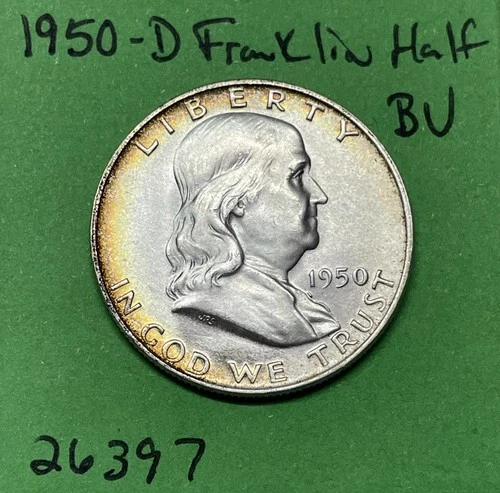 1950 D Franklin Half Dollar 50c BU Brilliant Uncirculated US Coin
