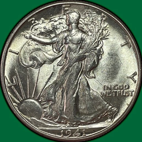 1941-D Walking Liberty Half Dollar Choice Almost Uncirculated AU+ Coin #36399