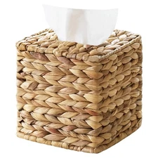 Rattan Tissue Box Cover Square Wicker Tissue Box Holder Facial Tissues Boxes