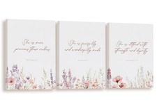 BIWSHA Wildflower Nursery Wall Art Decor,Girls Christian Floral Room Decor