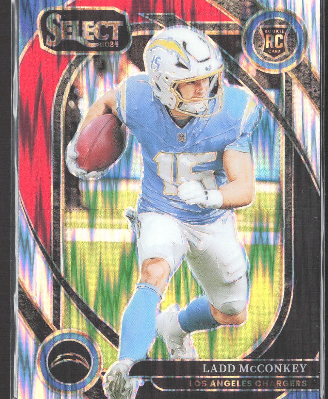 2024 Panini Select #268 Ladd McConkey Black & Red Prizm Shock