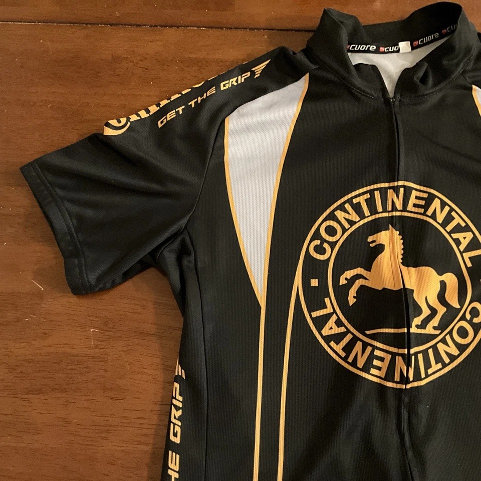 Continental Masculino Zíper Completo - Jersey de Ciclismo Manga Curta - Grande - Preto / Dourado - Imagem 3 de 4