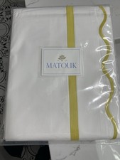 650 Matouk Italy NWT 1pc F/Q Flat Sheet Bergamo Cornelia Giza-87 Appliqu LAST