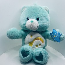 NOS Care Bears 13" Wish Bear 2004 Talks/Sings Green Star Rainbow Plush. Works 