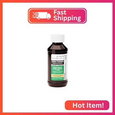 Geri-Tussin Cold and Cough Relief Guaifenesin Syrup by GeriCare| Sugar-Free Guai