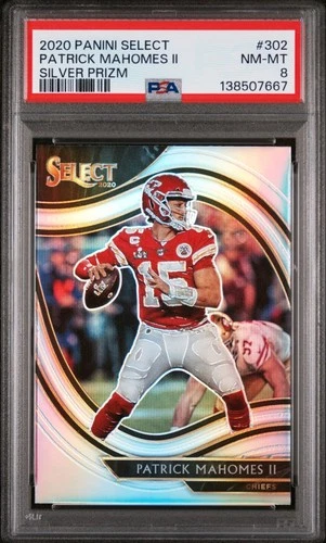 2020 Panini Select Patrick Mahomes PSA 8 Silver Prizm Chiefs MVP
