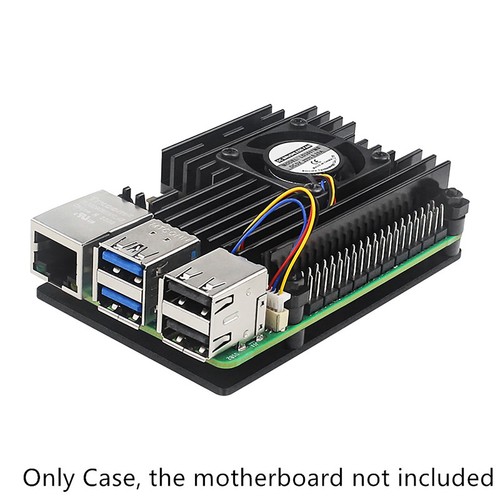 Aluminum Alloy Protective Case Housing w/ Cooling Fan For Raspberry Pi 5 - Afbeelding 3 van 11