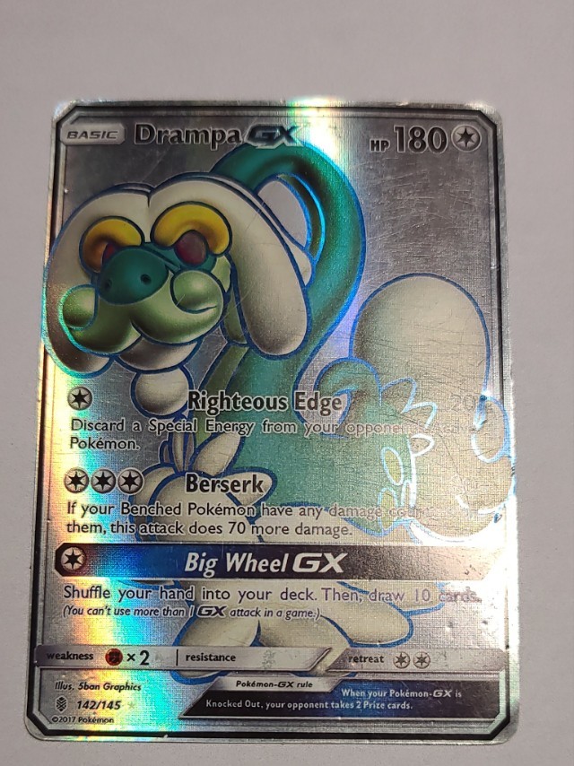 2017 SM - Guardians Rising Drampa GX (Full Art) #142/145 Ultra Rare, Holo