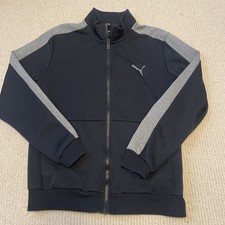 Puma Men's Small SE Way 1 DE-91074 Herzogenaurach Black  Gray Zip Up Jacket