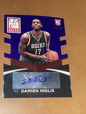 2014-15 ELITE DAMIEN INGLIS BLUE DIE-CUT AUTO RC #5 MILWAUKEE BUCKS 49/49 🔥
