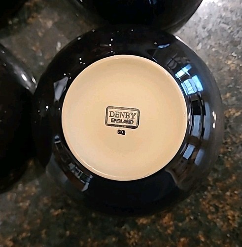 SET OF 4 Denby PRALINE NOIR 5.5" Soup, Cereal Bowls. Black, White, & Beige - Picture 11 of 19