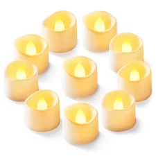 Homemory 12-Pack Flameless LED Tea Lights Candles Battery Operated, 200+Hour ...