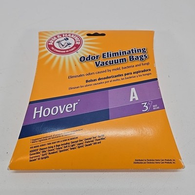 2 Pack Arm & Hammer HOOVER Type A Odor Eliminating Vacuum Bags 