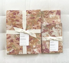 Pottery Barn GREENWOOD Percale Full/Queen Duvet & Standard Shams Rosewood NWT