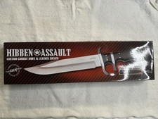 Hibben Assault Custom Combat Bowie Knife GH2023 Stainless Black Micarta Sheath