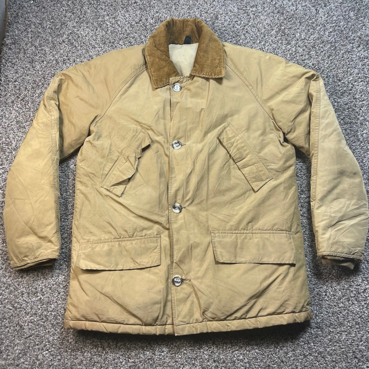 〈 L.L.Bean 〉Corduroy Collar Field Coat Beige Down Vintage Outerwear Coats & Jackets for Men for sale | eBay