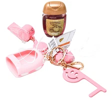 Bath & Body Works Pocketbac Holder Anti Bacterial Gel Pink Whistle Holder Light