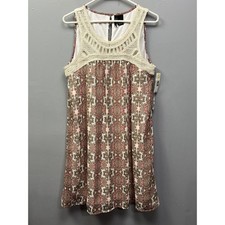 New Directions Sleeveless Crocheted Inset Sleeveless Peasant Dress Size M NEW
