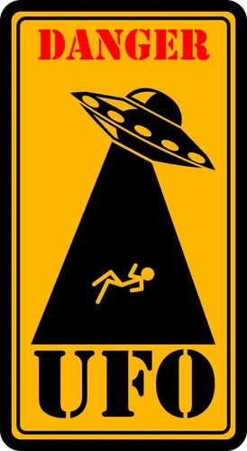 Area 51 Alien Abduction UFO Sign Self Adhesive Vinyl Sticker