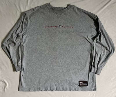 Chase Authentics Budweiser Racing NASCAR Long Sleeve Shirt Gray 2XL