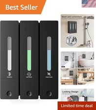 Shampoo and Conditioner Dispenser - Wall-Mounted 3-Chamber Shower Soap Dispen...
