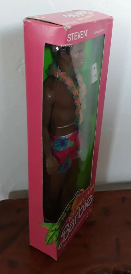 ISLAND FUN Beach Barbie STEVEN  Swimsuit Lei NRFB 1987 Mattel #4093 Sealed NEW - Image 3 of 4