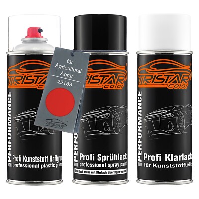 Autolack Spraydosen Set für Kunststoff für Agricultural Agrar 22153 Steyer Rood