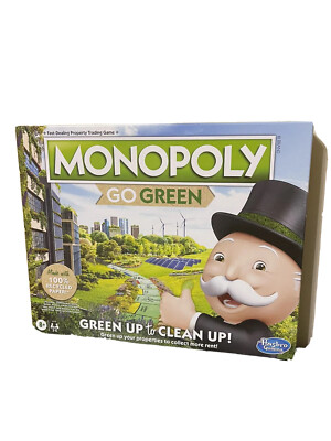 Monopoly: Go Green Edition Board Game for Families Ages 8 and Up Brand New