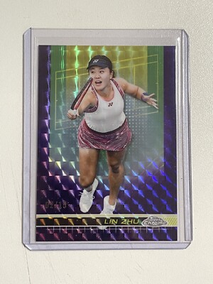 2024 Topps Chrome Tennis #133 Lin Zhu Purple Geometric Refractor /15 SSP