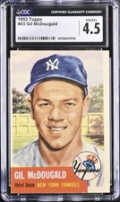 1953 Topps #43 Gil McDougald CGC 4.5  VG/EX+   NY Yankees