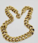 Chunky Link Runway 21" Statement Vintage Monet Necklace Gold Tone