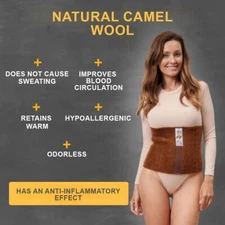 Warm Elastic Warming Belt Made from Camel Hair Wool Relief Back Pain Arthritis
