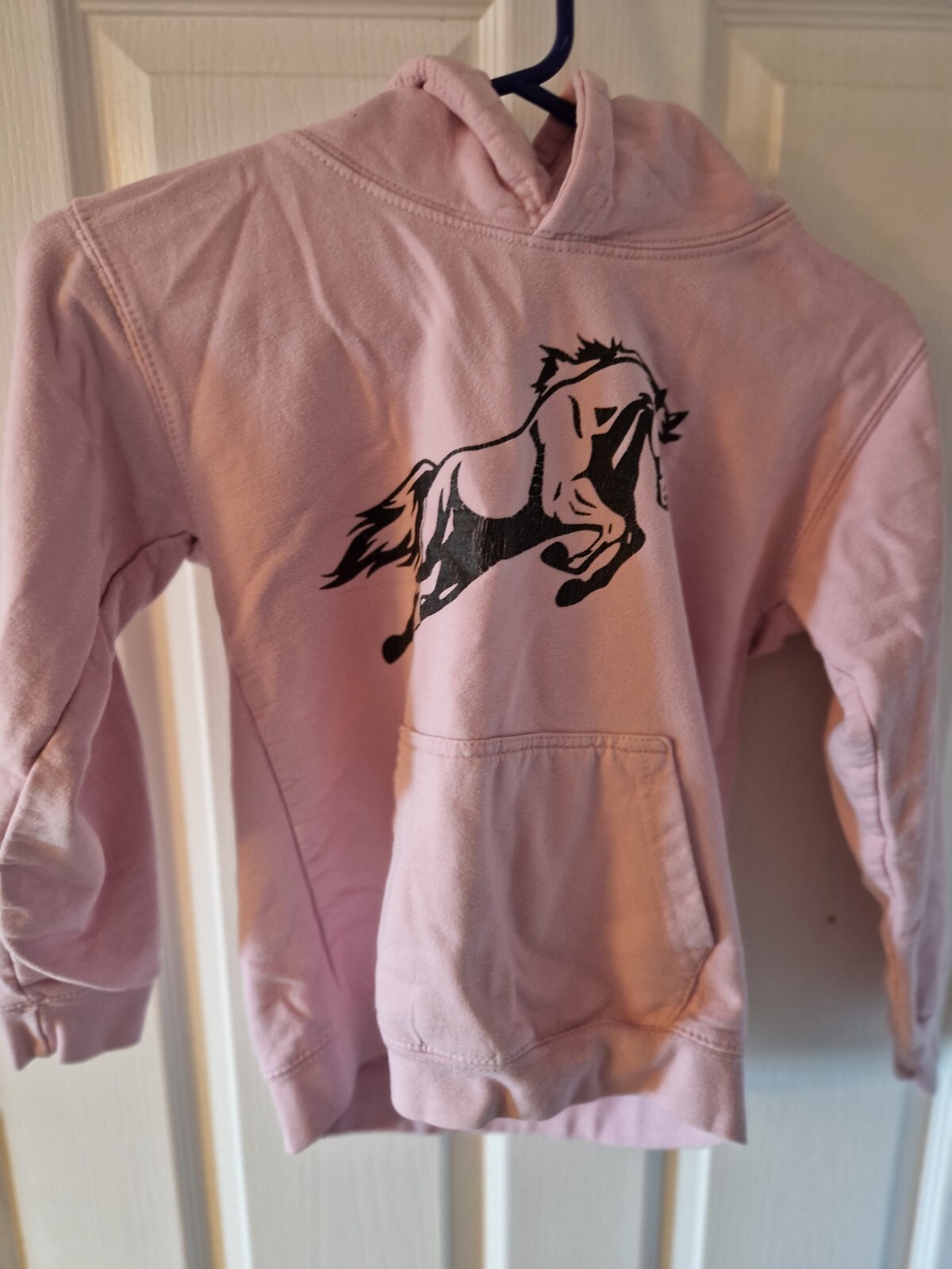 Felpa con cappuccio bambina rosa tutto quello che facciamo è cavallo pony età 9 11 anni nome di "Abi" sulla manica