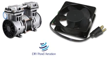 NEW 1/2hp 3.5CFM 72+ PSI Lake Fish Pond Air Compressor + 115v 109cfm Cooling FAN