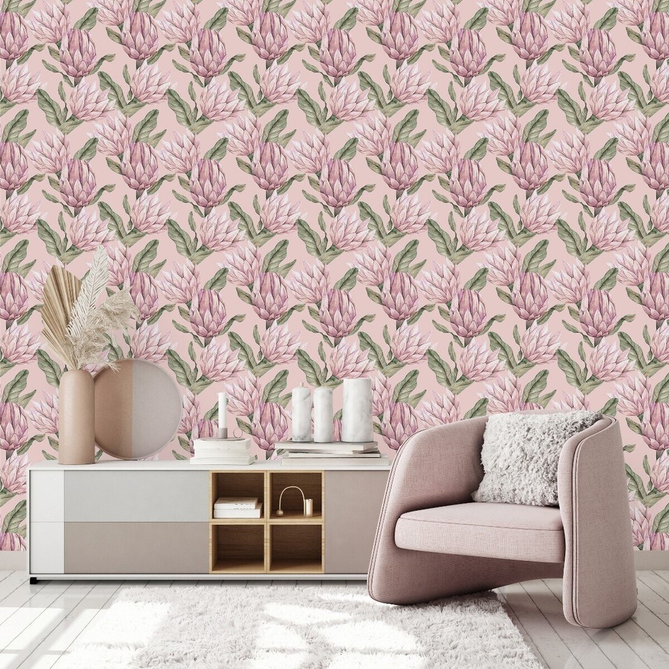 Exotic Pink Flowers Wallpaper eBay