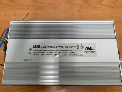 ONE NEW LVD ELECTRONIC BALLAST LVD-WJ110-277/60-200DJF.