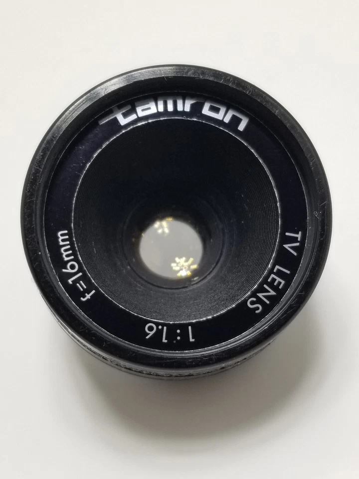 Mini lente de TV Tamron vintage 16 mm 1:1,6 #785150 Japón alta calidad limpia Foto 2 de 4