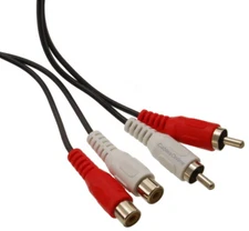 2-RCA Male to 2-RCA Female Red/White Stereo Audio Extension Cable
