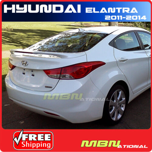 For: 11-13 Hyundai Elantra Rear Trunk Tail Wing Spoiler Unpainted ABS Primer - Picture 1 of 2