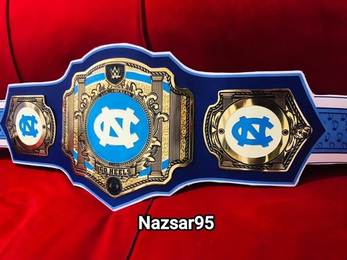 North Carolina Tar Heels WWE Legacy Championship Belt Adult Size 2MM Brass - Picture 2 of 6