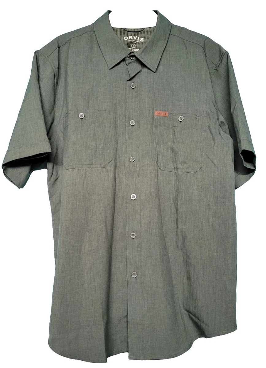 Orvis Classic Collection Medium Green Button Front S/S Fishing Shirt 1494392