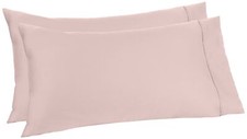 100 ORGANIC COTTON 300 THREAD COUNT PILLOWCASE SET BLUSH STANDARD 2 PACK 32" X