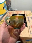 Vintage Carnival Glass Northwood Aqua Opal Grape n Cable Punch Cup - Super Rare