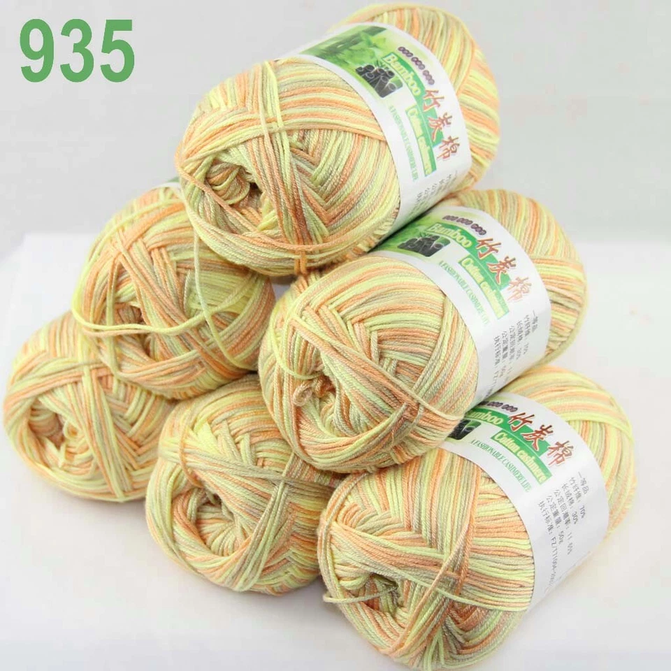 Sale Lot 6SkeinsX50g Soft Bamboo Cotton Baby Wrap Hand Knitting Crochet Yarn 935 - Image 4 of 4