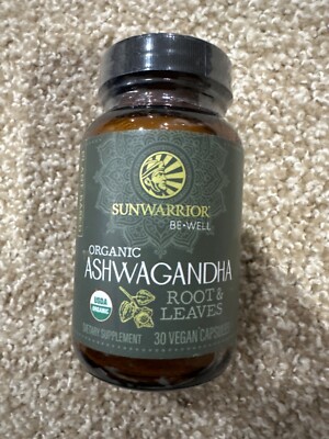 New-SunWarrior Be-Well Organic Ashwaghanda  USDA Organic Vegan Capsules 30CT 