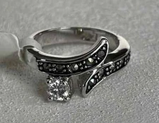 Park Lane MADISON RING  Rhodium silver w/ Sparkling cz + Marcasite - Sz 9 - NEW