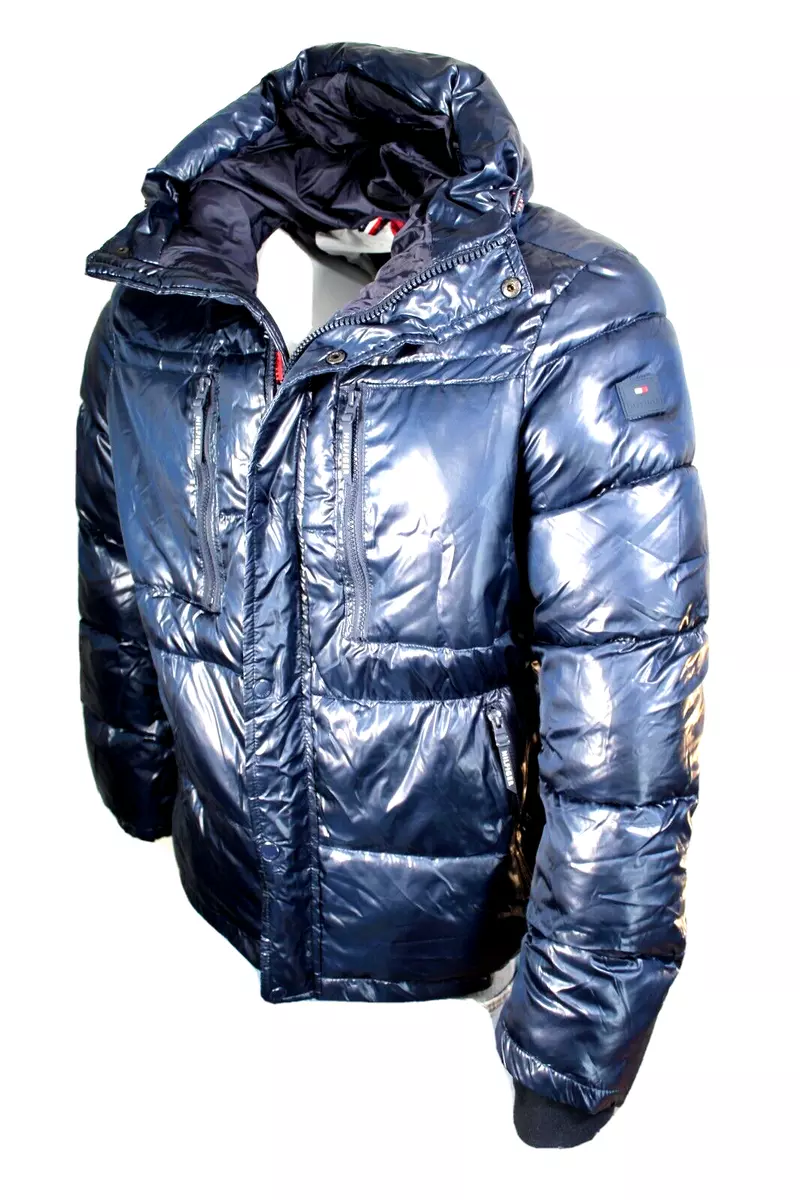Tommy hilfiger shiny hotsell puffer jacket mens