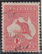 (F236-66) 1913 AU 1d red DII Kangaroo stamp (BP) 