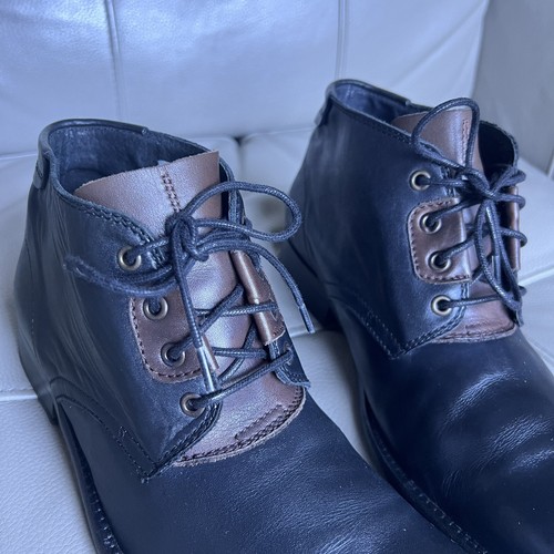 Botas Oxford H by Hudson Terran Alaska con cordones talla 41 EE. UU. 8 cuero negro marrón - Imagen 2 de 12